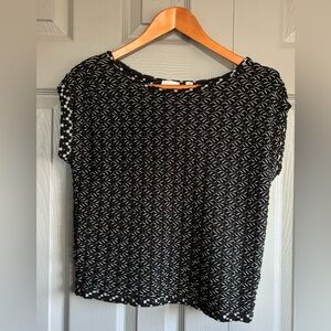 Anthropologie Black and White Short Sleeve Top